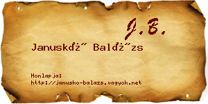Januskó Balázs névjegykártya