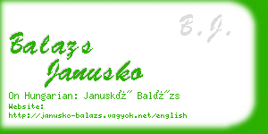 balazs janusko business card